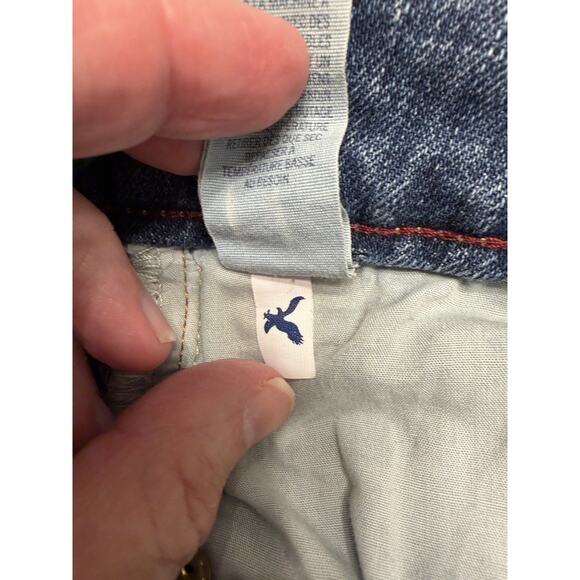 AMERICAN EAGLE Jeans Womens 12 Bootcut Hipster Flare Spilt Hem Low Rise Stretch - Picture 10 of 14